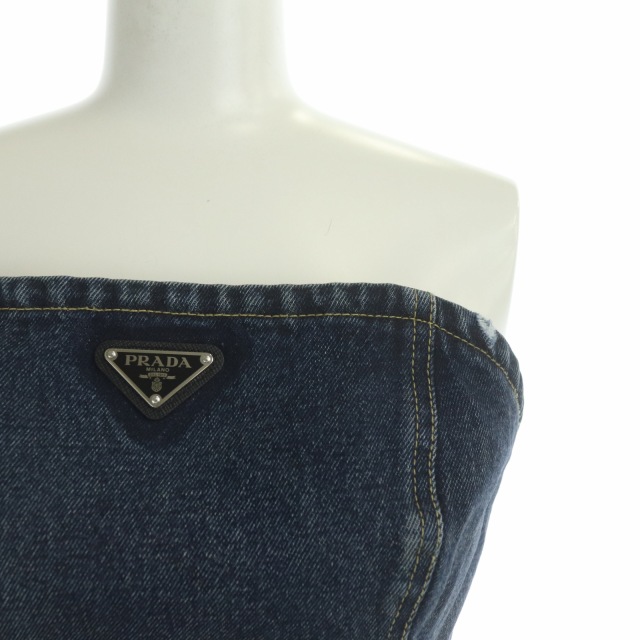 プラダ PRADA 22SS デニムビスチェトップ 40 青 ブルー /AO □OS □SH 