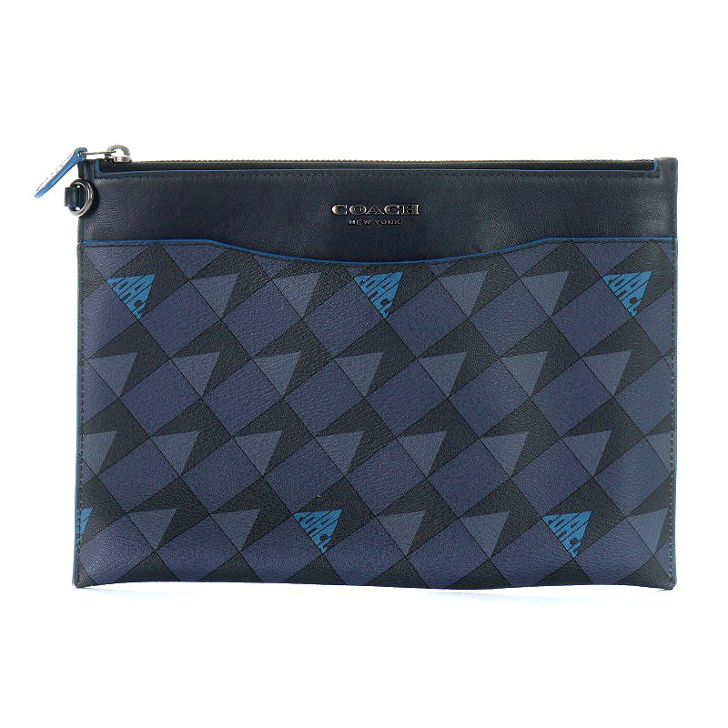 コーチ COACH クラッチバッグ 総柄 レザー 紺 ネイビー 1891 /AK24 