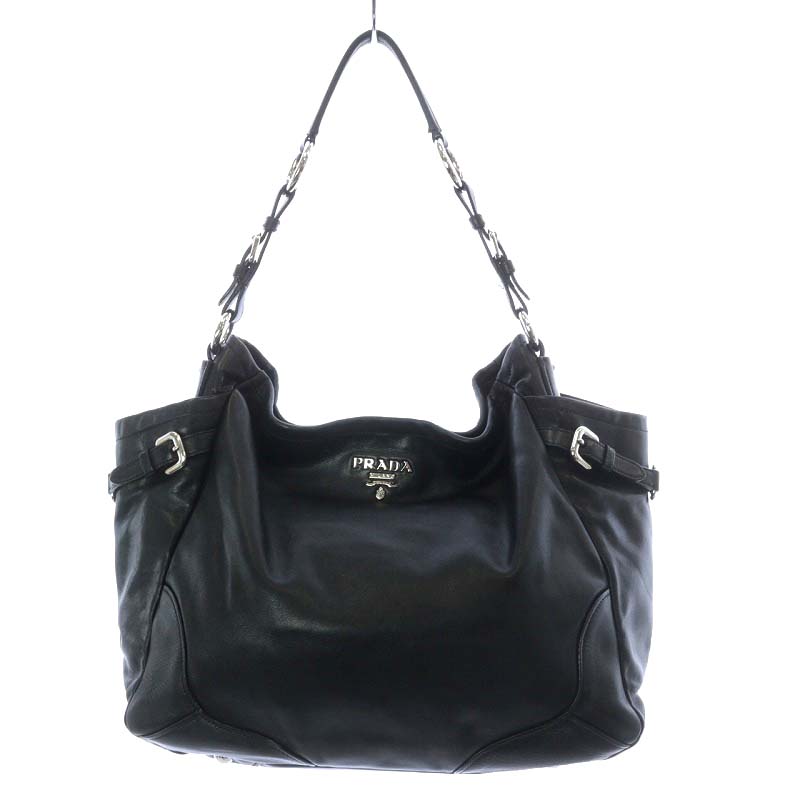プラダ PRADA ショルダーバッグ ワンショルダー レザー 黒 ブラック 
