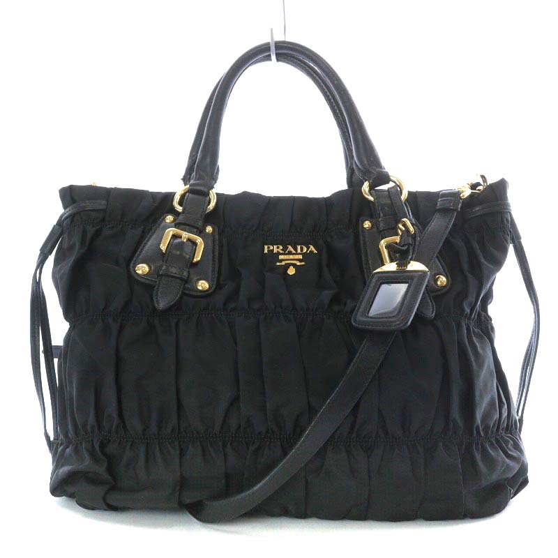 プラダ PRADA トートバッグ ショルダーバッグ 2way ギャザー テスート 