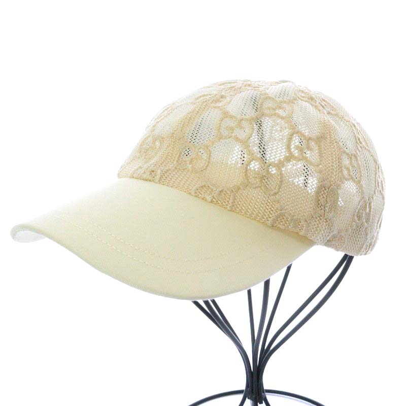 グッチ GUCCI 579155 GGエンブロイダリー 帽子 キャップ 野球帽 レース 