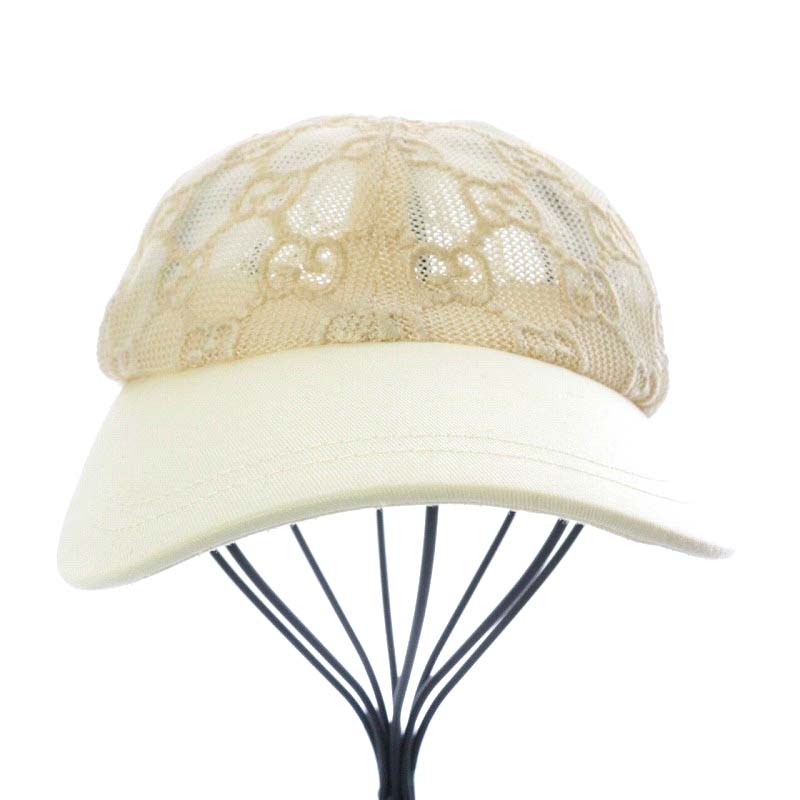 グッチ GUCCI 579155 GGエンブロイダリー 帽子 キャップ 野球帽 レース 
