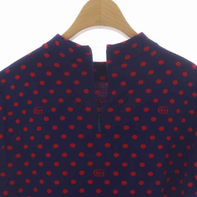 GUCCI ニットセーター 赤 ネイビー 美品 GUCCI グッチ ニットセーターGGロゴ 青赤size L - メルカリ