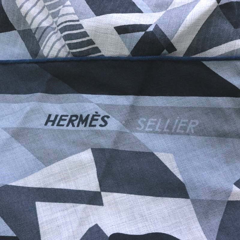 エルメス HERMES SELLIER カシミヤ×シルクスカーフ サイズ：ONESIZE 未使用品 エルメス HERMES SELLIER スカーフ トライアングル カシミヤ