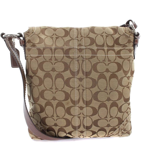コーチ COACH シグネチャー ショルダーバッグ キャンバス レザー 