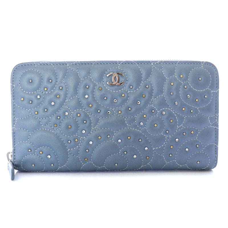シャネル CHANEL 長財布 ラウンドファスナー カメリア ココマーク 