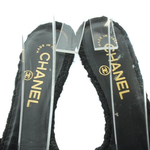 シャネル CHANEL ミュール ツイード サンダル リボン ココマーク 35