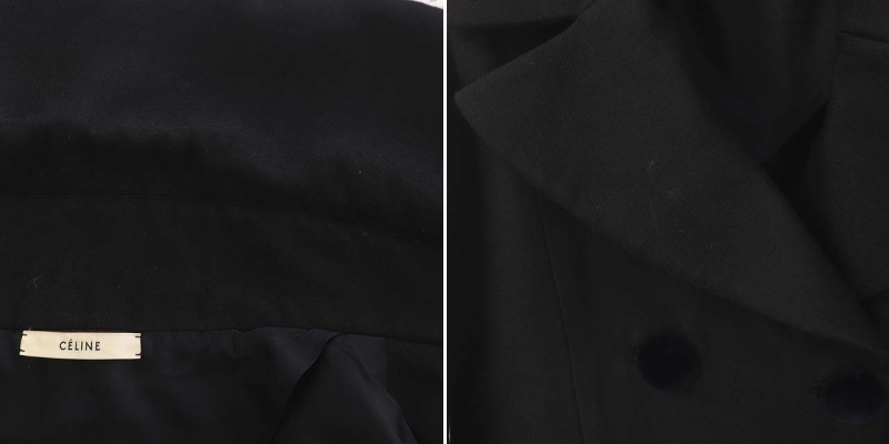 セリーヌ CELINE フィービーファイロ ウール ミンクボタン ダブル  