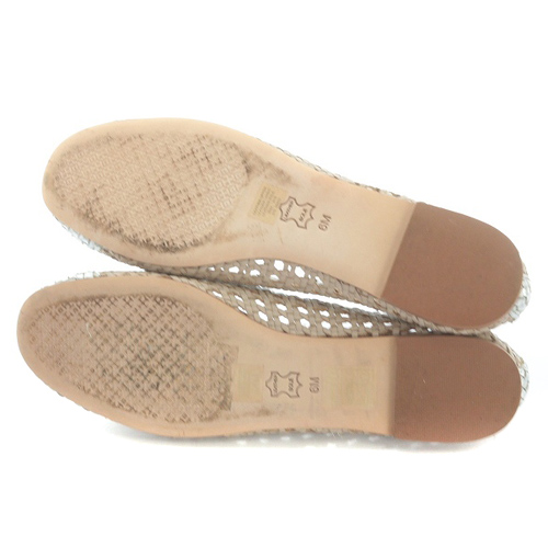 トリーバーチ TORY BURCH フラットシューズ メッシュ レザー ロゴ 6M 