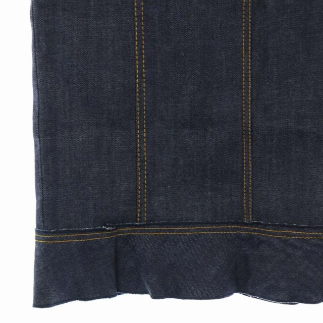 ルイヴィトン LOUIS VUITTON デニム ジーンズ タイトスカート 裾フリル 