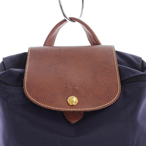 ロンシャン LONGCHAMP ルプリアージュ リュック 切替 レザー 紫 