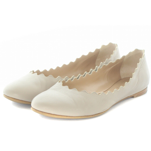 クロエ CHLOE ナッパレザー フラットシューズ パンプス 37 23.5cm べ 