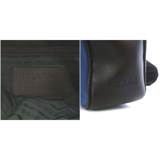 PRADA ボディバッグ 青 PRADA プラダ バッグ レディース マリンプリント 2WAY クロス