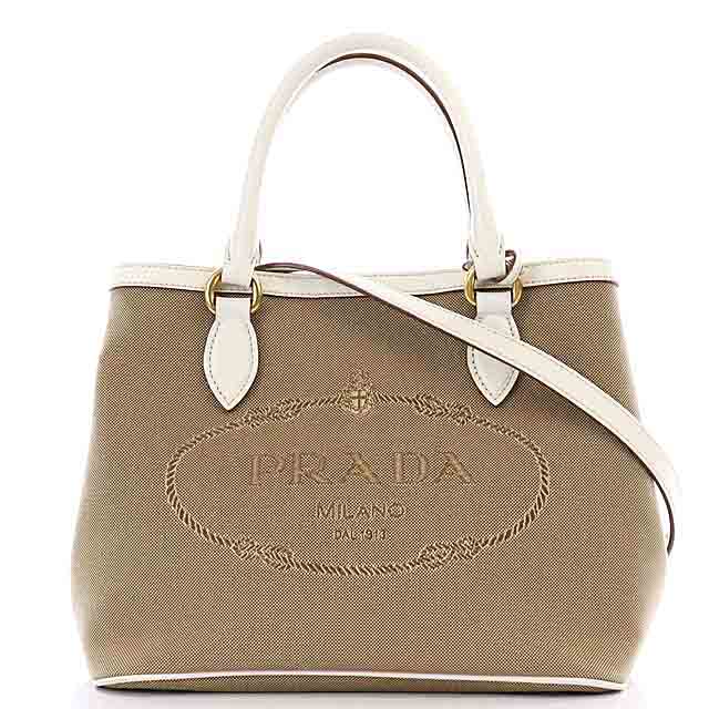 プラダ PRADA LOGO JACQUARD ロゴ ジャカード 2WAYバッグ ハンドバッグ 