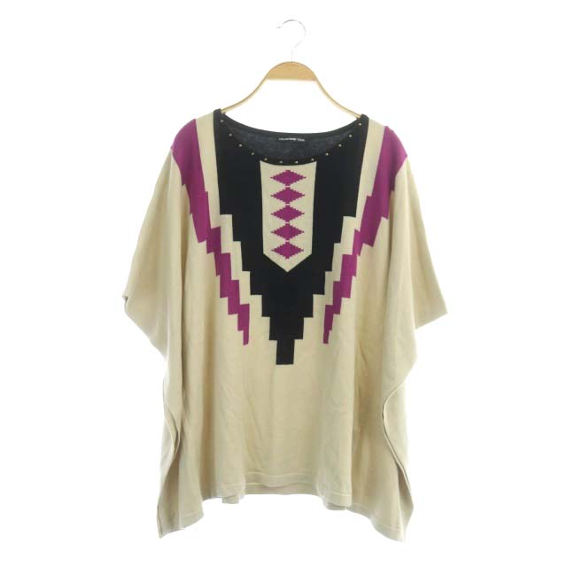 ヴィヴィアンタム VIVIENNE TAM ポンチョ調ニット セーター 五分袖 総