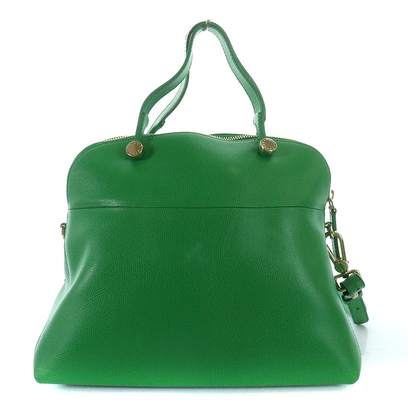 フルラ FURLA パイパー ハンドバッグ ショルダーバッグ 2way レザー 緑 