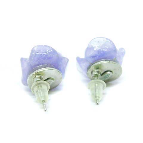 シャネル CHANEL ピアス カメリア 花 フラワー 紫 パープル /MF □OS