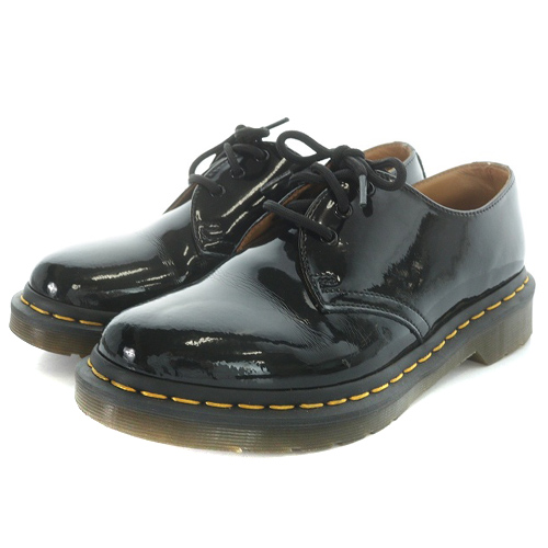 ドクターマーチン DR.MARTENS エナメル 3ホール シューズ UK5 24cm 黒 