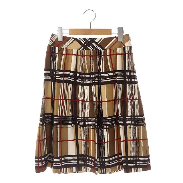 バーバリー ロンドン BURBERRY LONDON シルク フレアスカート ひざ丈  