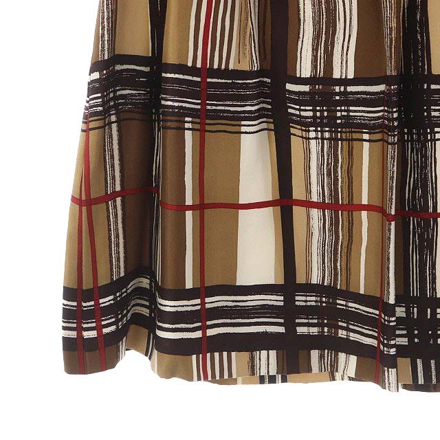 バーバリー ロンドン BURBERRY LONDON シルク フレアスカート ひざ丈  