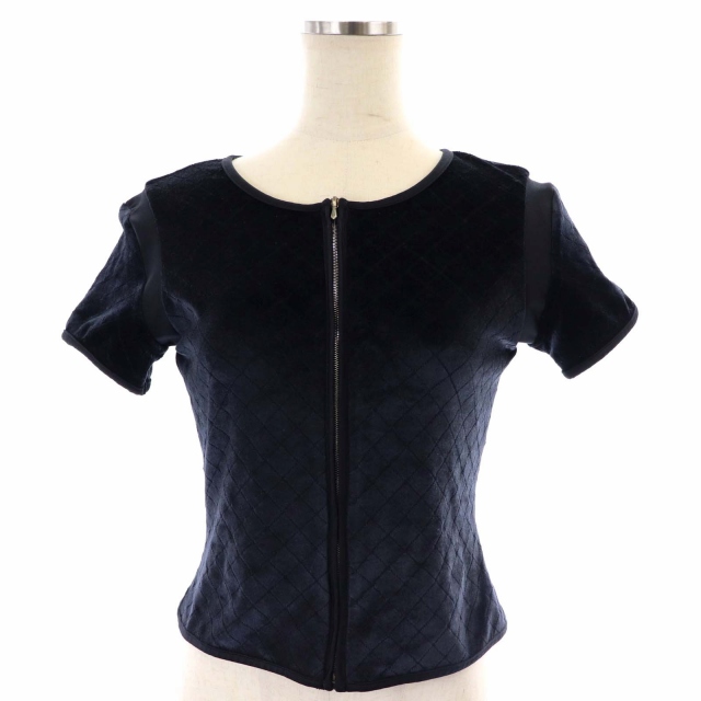 シャネル CHANEL 05C カットソー ジャケット トップス 半袖 ジップ 