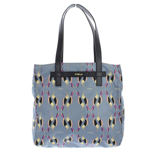 新品FURLA フルラ トートバッグ ハンドバッグデジット 鳥 ブルー