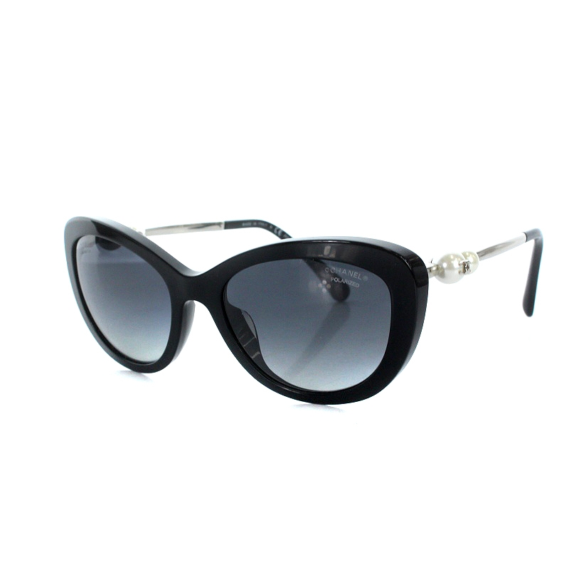 シャネル CHANEL サングラス ココマーク パール 55□19 140 黒  