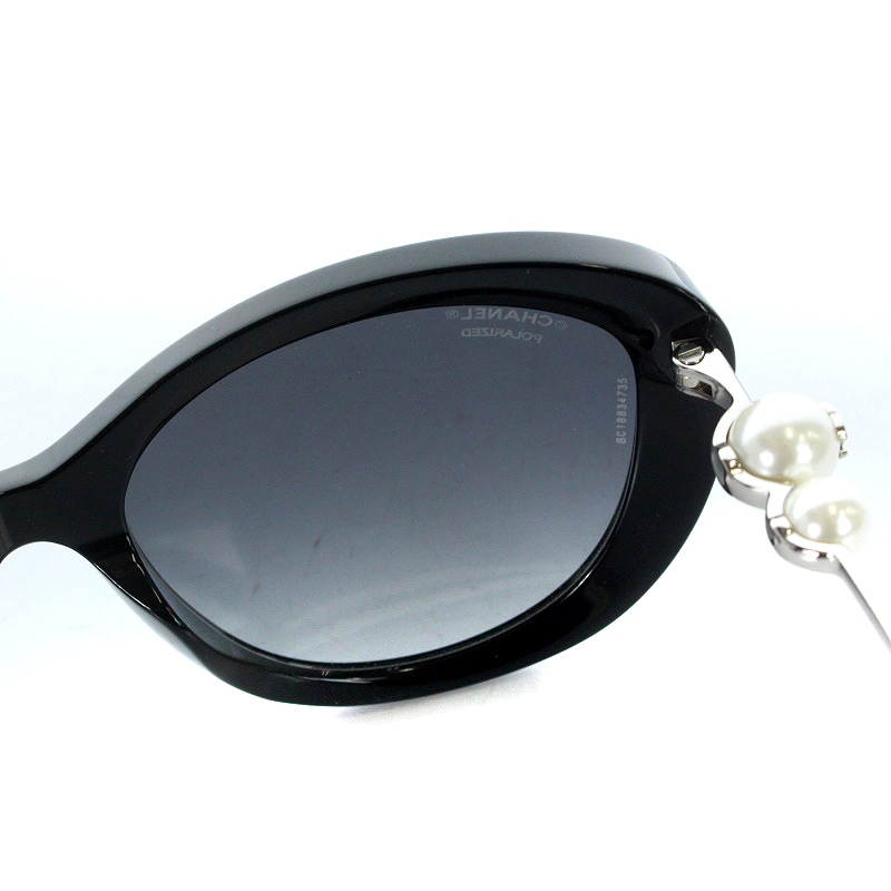 シャネル CHANEL サングラス ココマーク パール 55□19 140 黒