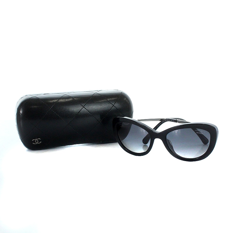 シャネル CHANEL サングラス ココマーク パール 55□19 140 黒
