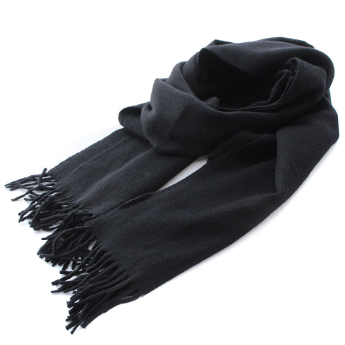 新品プラダ カシミア100％ 厚手 ニットマフラー 白 PRADA 処し 