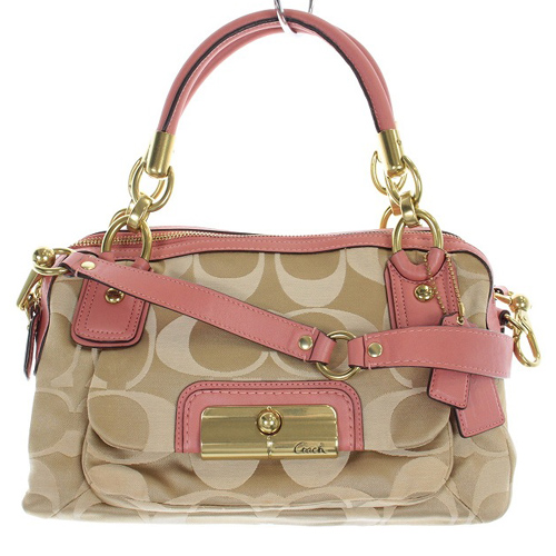 コーチ COACH クリスティン シグネチャー ハンドバッグ ダブルジップ 