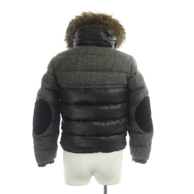 モンクレール MONCLER ANTHIME ツイード 切替 エルボーパッチ ダウン 