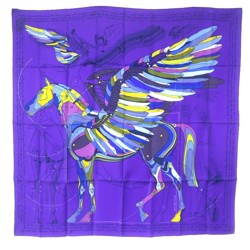 未使用品 エルメス HERMES スカーフ カレ90 エルメスのペガサス LE 
