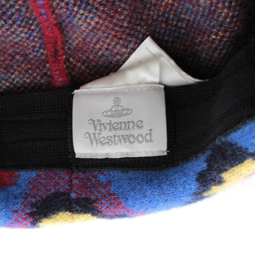 Vivienne Westwood 赤と青のチェック柄ハット