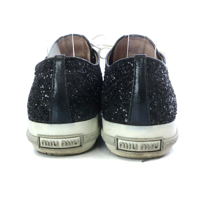 ミュウミュウ miumiu スニーカー ローカット メタルトゥ グリッター 