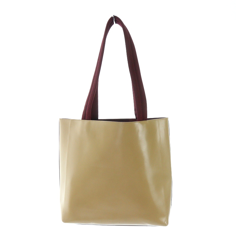 PRADA　プラダ　型抜きロゴ　レザー　トートバッグ　ポーチ付　ボルドー PRADA プラダ 型抜きロゴ レザー トートバッグ ポーチ付 ボルドー