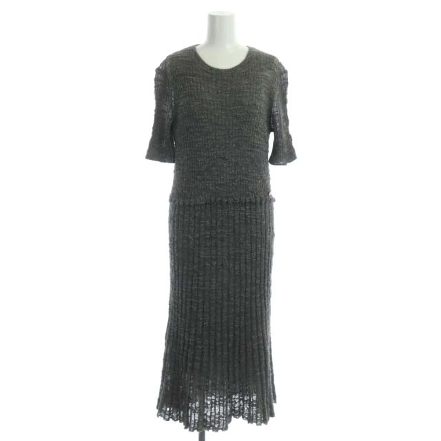 未使用品 シャネル CHANEL ニットワンピース 五分袖 ロング セミフレア  