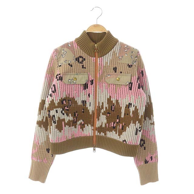 DIESEL ディーゼル レディース ニット 異素材 ジップアップニットブルゾン DIESEL ディーゼル レディース ニット 異素材 ジップアップ