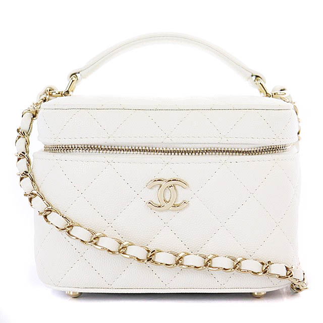 シャネル CHANEL マトラッセ キャビアスキン ココマーク バニティ 