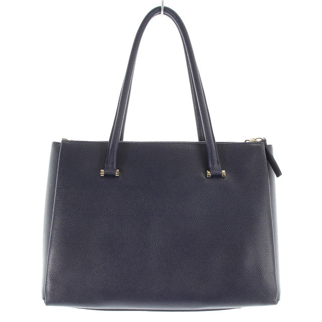 フルラ FURLA トートバッグ ハンドバッグ レザー ロゴ 紺 ネイビー 