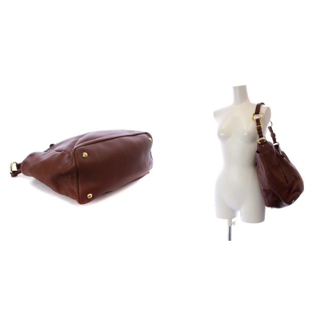 プラダ PRADA ショルダーバッグ ワンショルダー レザー NOCCIOLO 茶色  