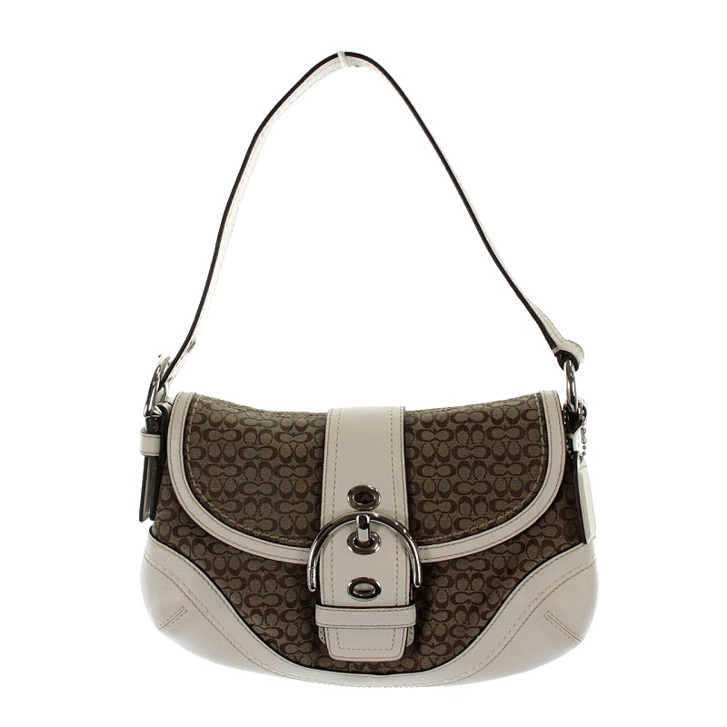 コーチ COACH ミニシグネチャー ハンドバッグ レザー キャンバス 