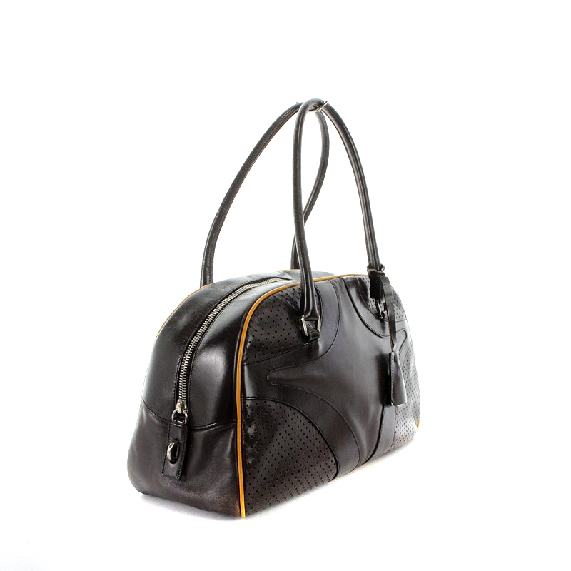 PRADA 2000SS プラダボーリングバッグミニボストンレザー 茶色 PRADA 2000SS プラダボーリングバッグミニボストンレザー 茶色