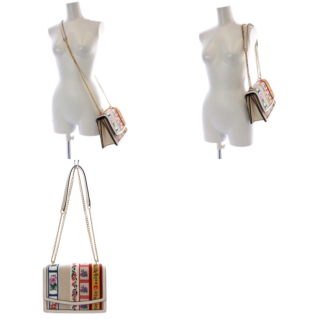 トリーバーチ TORY BURCH 21年製 チェーンショルダーバッグ 刺繍  