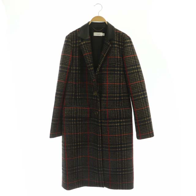 コーチ COACH チェック柄ロングコート アウター チェスター 総裏地  