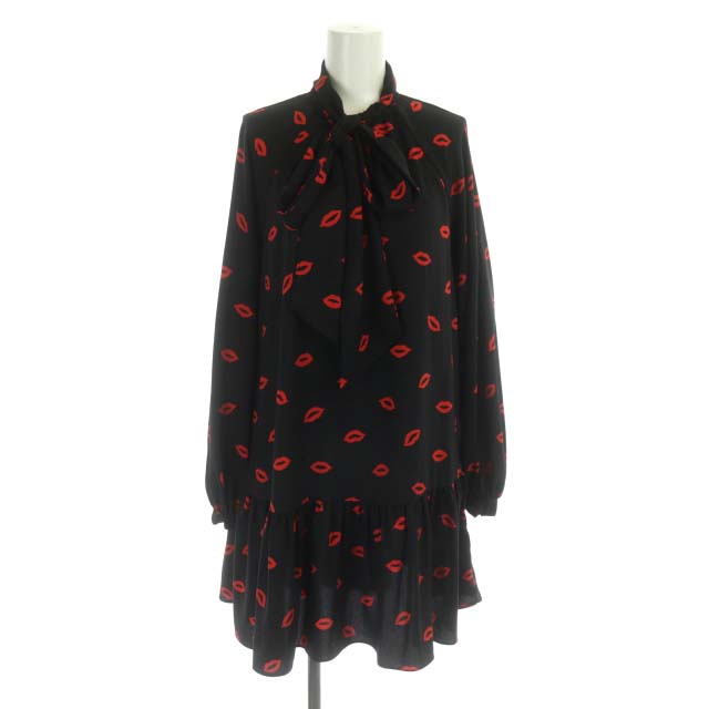 ケイトスペード KATE SPADE 21AW K6361 kisses tie-neck shift dress 