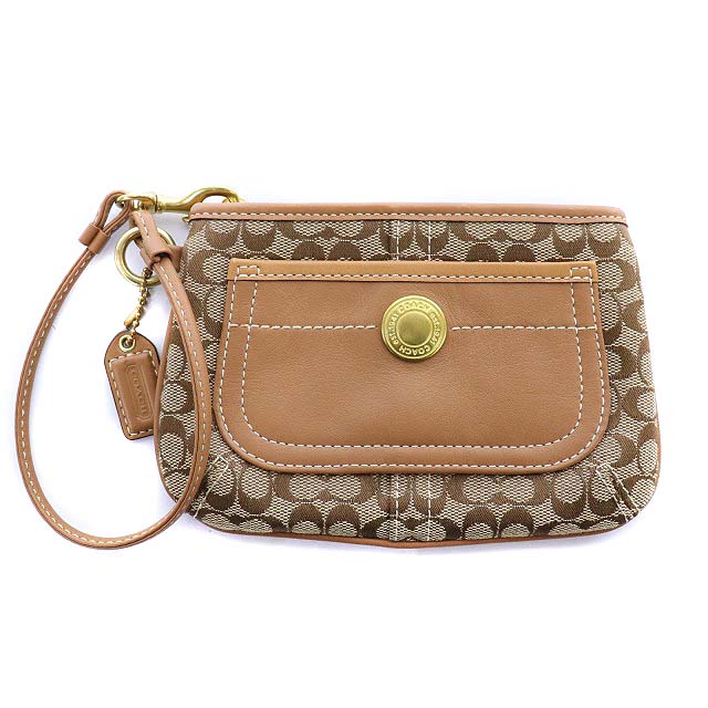 コーチ COACH ポーチ 小物入れ シグネチャー ベージュ /MF □OS 