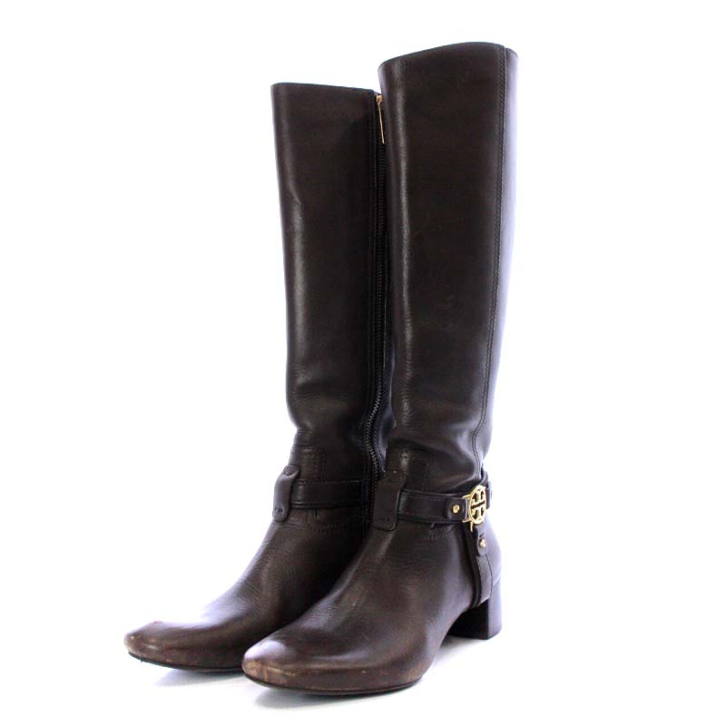 トリーバーチ TORY BURCH ブーツ ロング ハイヒール ロゴバックル 