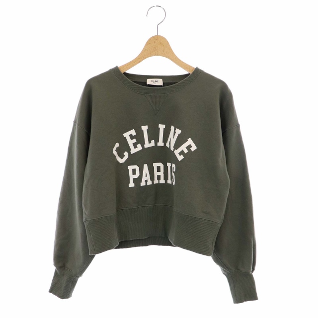CELINE ブラック クロップド トレーナー CELINE ブラック クロップド トレーナー