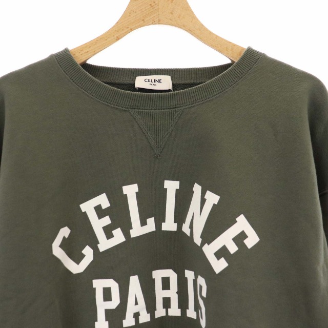 セリーヌ CELINE エディスリマン ロゴ クロップド スウェット 